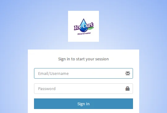 The Ice Curt POS sign-in screen